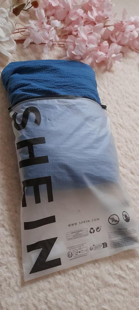 Shein safírové volánové dlouhé šaty, m