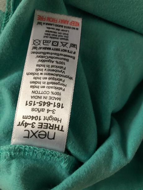 Triko next s číslicí 3 zelené puntíky 3roky holka, next,104