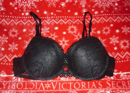 Černá krajková push-up podprsenka victorias secret, victoria's secret,75c