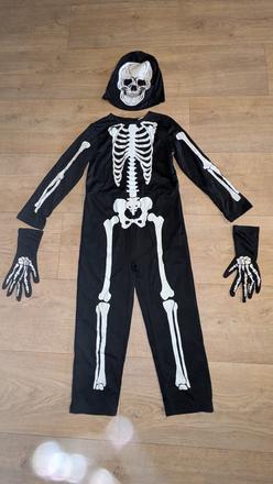 Ka28 karnevalový kostým kostra vel. 7 - 9 let, 