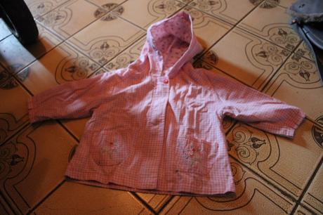 Dívčí jarní/podzimní bunda kostičky, květy, george,86