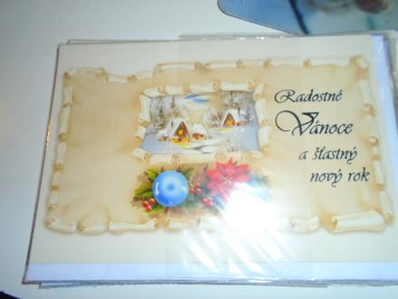 Vánoční přání a obálka,