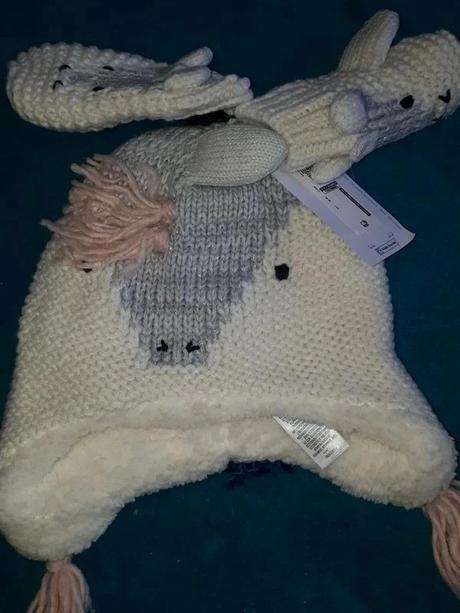 Zimní čepice + rukavice 18-36 měsíců, marks & spencer,98
