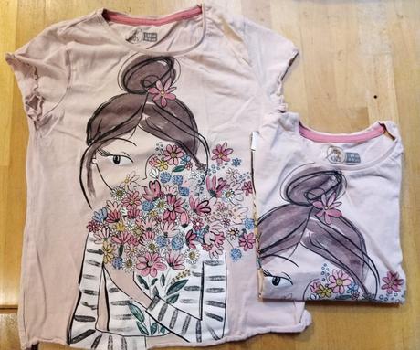 Trička s holčičkou a kyticí, vel. 122, 122