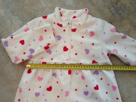 Mikina tunika srdíčka bílá ff 4-5let flauš hřejivá, f&f,110