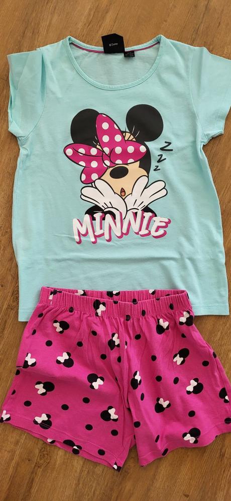 3 x krátké pyžamo minnie, kočka a kůň vel. 134/140, disney,134