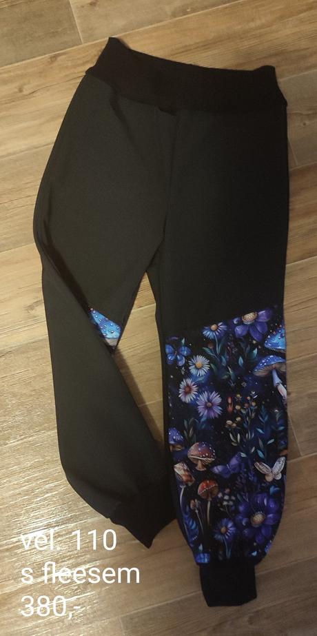 Zimní softshellové kalhoty s fleesem vel. 110, 110