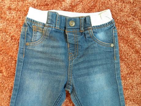 Modré kalhoty rifle džíny 3/4 kraťasy elasten, f&f,98