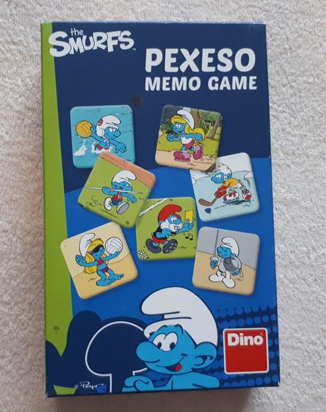 Pexeso dino, šmoulové sporty, 48 pevných kartiček,