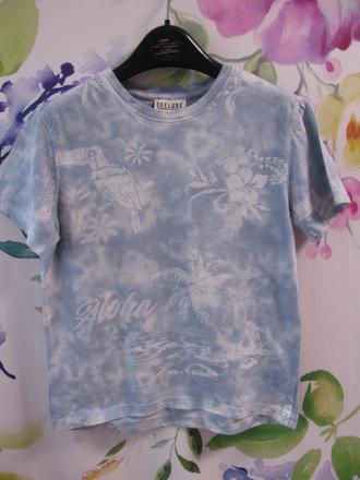 Bledě modré bavlněné tričko s potiskem deeluxe, 140