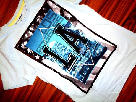 Krásné bledě modré tričko s aplikací 158/164, charles vögele,158