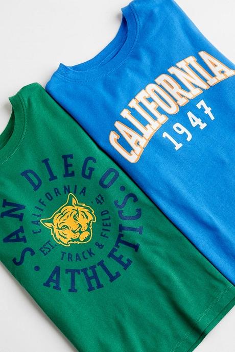 3-pack dětská trička h&m sada california, h&m,122 / 128