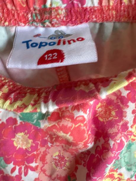 122/128 leginy 3/4 kratke ruzova a s kvety, pepperts,122