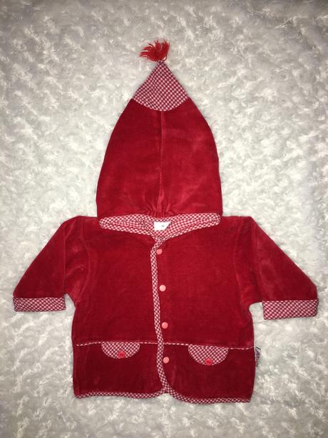 Červená sametová mikina schnizler, 68