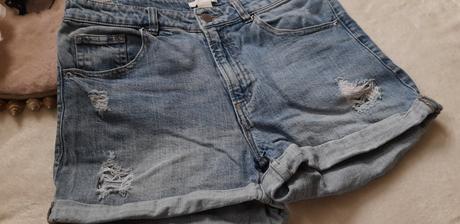 H&m džínové šortky s vysokým pasem, h&m,38