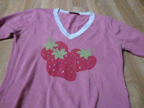 Jahůdkový svetr pro maminy vel.s, s