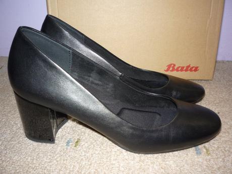 Černé kožené lodičky baťa, vel.38 - jednou vzaté, baťa,38