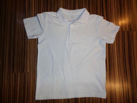 Bílé bavlněné vroubkované tričko s límečkem, tu,122