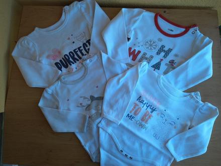 4ks dětských body s dl rukávem, 80