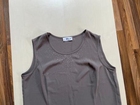 Khaki top s kamínky, vel 44/ xxl/xxxl, rio, xxl