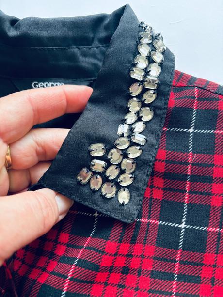 Ob/ šaty karované s límečkem - v.9/10 let, george,140