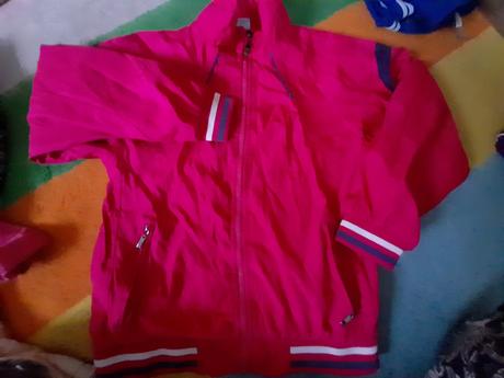 Přechodová jarní/letní růžová bunda šusťáková, 158