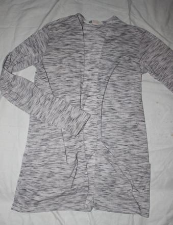 Vb162. tenčí melír.jemný kardigan 10-12 let, h&m,146
