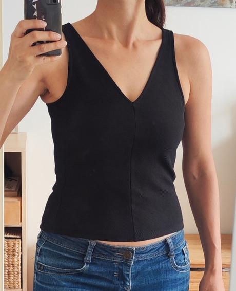 Dámské černé tílko top bez rukávů h&m, h&m,s