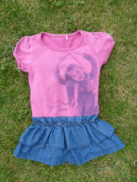 Šaty & šatičky s džínovým volánem vel. 92, 92