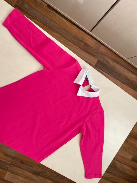 Nové růžové šaty s límečkem, vel s, exmoda, s