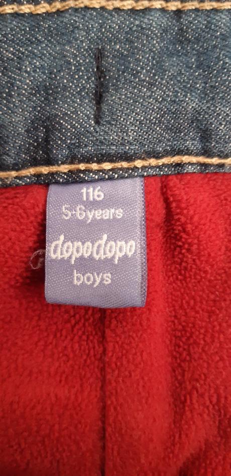 Zateplené kalhoty/džíny vel. 116, dopodopo,116