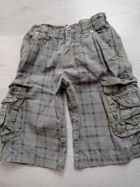 Kostkované kraťasy,3/4kalhoty 122,128, 128