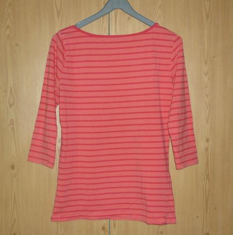 Lososově - červené proužkované tričko takko, takko,s