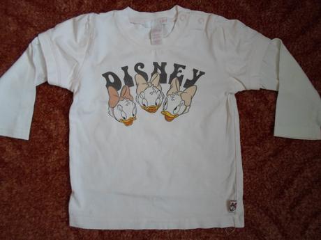 Bílé růžové triko tričko dlouhý rukáv, disney,86