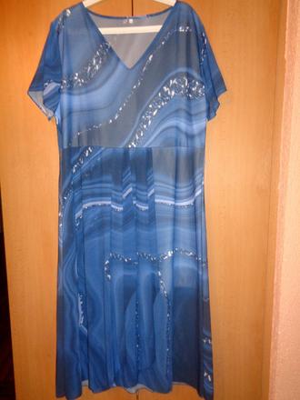 Krásné modré letní šaty, 4xl