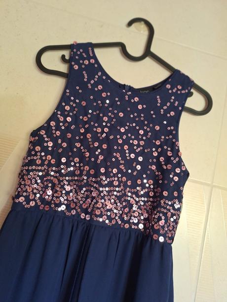 Šaty půlnoční modrá s flitry zn. bonprix - v. 152, bonprix,152