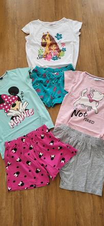3 x krátké pyžamo minnie, kočka a kůň vel. 134/140, disney,134