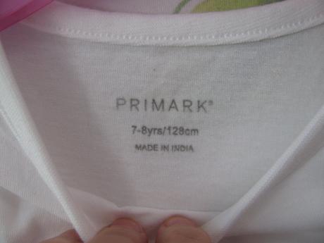Bílé nové bavlněné tričko s neonovým nápisem, primark,128