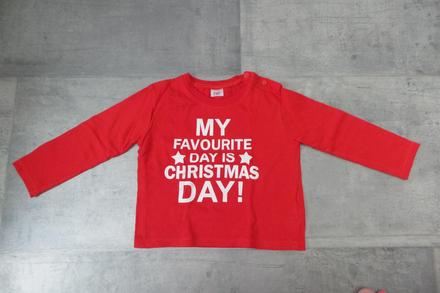 Vánoční tričko dlouhý rukáv f&f, 92