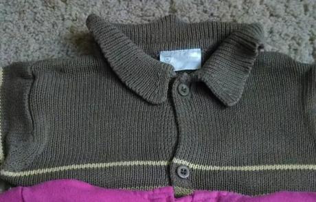 Vel.74, vel.6-9měs., dětský pletený khaki svetr, 74