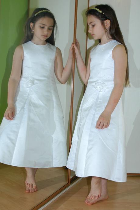 Společenské dívčí šaty družička + bolerko, 134