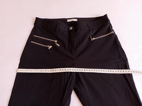 Šik elegantní černé kalhoty se zipy, gate,38
