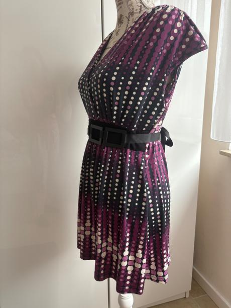 Tunika fialovo-černo-bílá v provedení heine 34, s