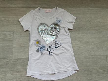 Dívčí tričko s měnícími flitry, vel. 122, 122