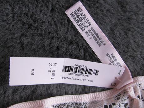 Růžové krajkové bikinové kalhotky v.s., victoria's secret,m