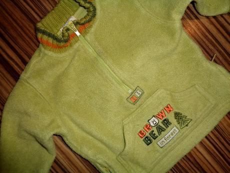 Nádherná zelená flízová mikina - 68-74, 68