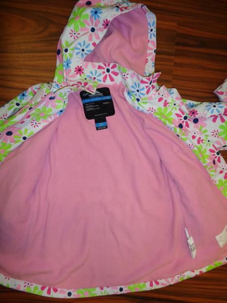 Květovaný nepromokavý kabát podšitý flízem, kids,140