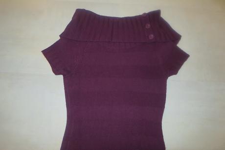 Svetrový top s ozdobným přehnutím u krku, orsay,s