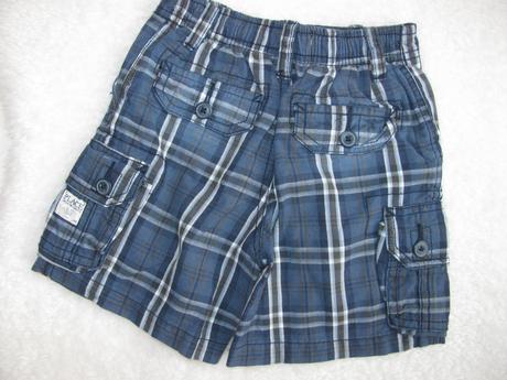 Modré plátěné kárované kraťasy s kapsami, children's place,86