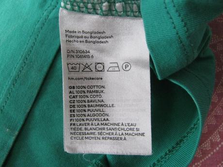 Crop top bavlněné zelené tričko h&m, h&m,140